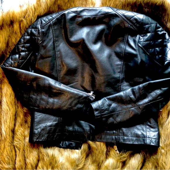 Black genuine leather Jacket - Picture 2 of 4